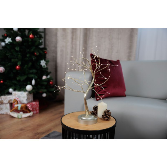 MagicHome Christmas decoration, tree, 108 LED warm white, 3xAA, USB, simple lighting, 45 cm