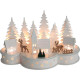 MagicHome Christmas decoration, Village with deer, 10 LED warm white, 2xAA, MDF, 30x14x19.5 cm