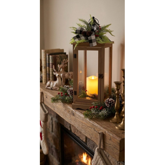 MagicHome Christmas Lantern, LED Warm White, 3xAAA, Timer, Brown, 20x20.5x51 cm, Moving Flame MagicHome Christmas Lantern, LED Warm White, 3xAAA, Timer, Brown, 20x20.5x51 cm, Moving Flame