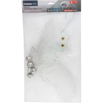 Отпугиватель птиц Strend Pro, сова, светоотражающий, со звонком, 39x26 см,  2 шт.