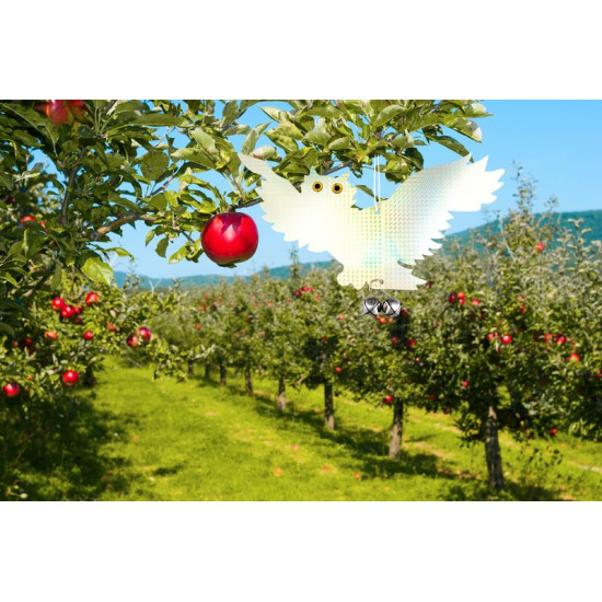 Отпугиватель птиц Strend Pro, сова, светоотражающий, со звонком, 39x26 см,  2 шт.