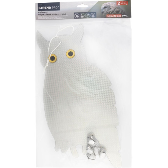 Отпугиватель птиц Strend Pro, сова, светоотражающий, со звонком, 41,5x20 см, 2 шт.