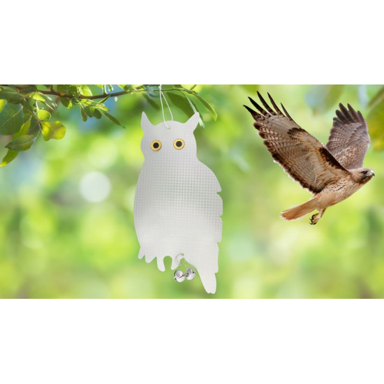 Отпугиватель птиц Strend Pro, сова, светоотражающий, со звонком, 41,5x20 см, 2 шт.