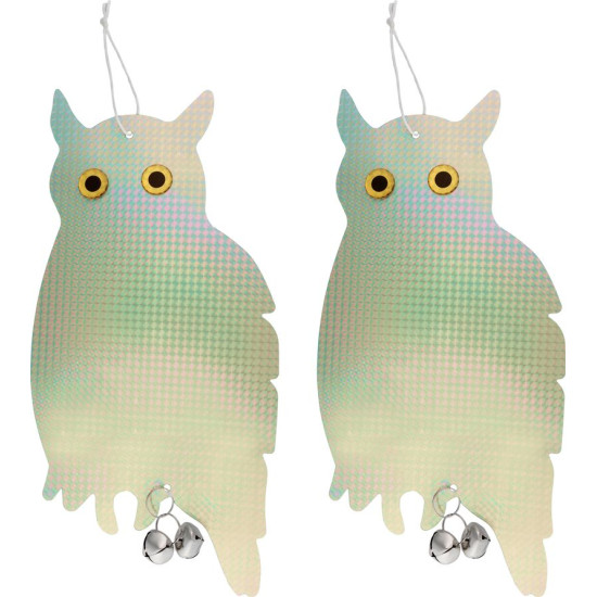 Отпугиватель птиц Strend Pro, сова, светоотражающий, со звонком, 41,5x20 см, 2 шт.