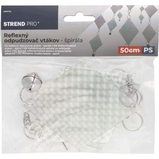 Отпугиватель птиц Strend Pro, спиральный, светоотражающий, со звонком, 50 см