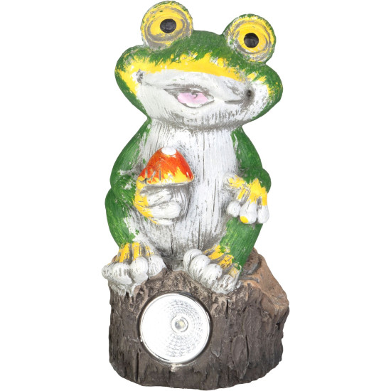 Strend Pro Garden dekorācija, varde, saules baterija, 2xLED, 9,5x9x19 cm