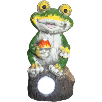 Strend Pro Садовое украшение, лягушка, солнечная батарея, 2xLED, 9,5x9x19 см