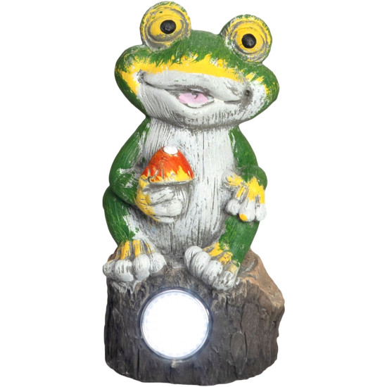 Strend Pro Garden dekorācija, varde, saules baterija, 2xLED, 9,5x9x19 cm