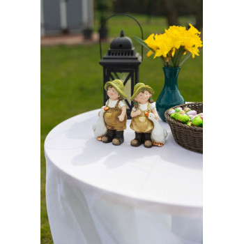 Dekorācija Magic Home, zēns ar zosi, keramika, 6,5x12,5x19 cm Dekorācija Magic Home, zēns ar zosi, keramika, 6,5x12,5x19 cm