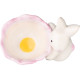 Decoration Magic Home, Bunny with egg bowl, pink, Easter, 7x9x8 cm