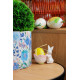 Decoration Magic Home, Bunny with egg bowl, pink, Easter, 7x9x8 cm