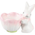 Decoration Magic Home, Bunny with egg bowl, pink, Easter, 7x9x8 cm