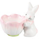Decoration Magic Home, Bunny with egg bowl, pink, Easter, 7x9x8 cm