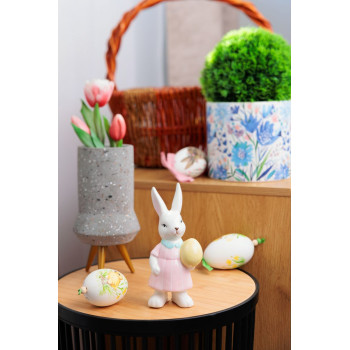 Dekorācija Magic Home, zaķis ar olu, Lieldienas, 5,3x8x17,3 cm Dekorācija Magic Home, zaķis ar olu, Lieldienas, 5,3x8x17,3 cm