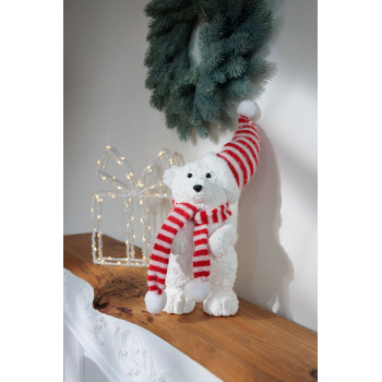 MagicHome Christmas decoration, bear, 14x14x37 cm MagicHome Christmas decoration, bear, 14x14x37 cm