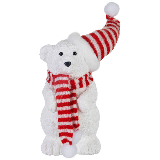 MagicHome Christmas decoration, bear, 14x14x37 cm MagicHome Christmas decoration, bear, 14x14x37 cm