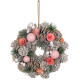 MagicHome Ziemassvētku vainags, kulons, rozā-oranžs, 25 cm MagicHome Ziemassvētku vainags, kulons, rozā-oranžs, 25 cm