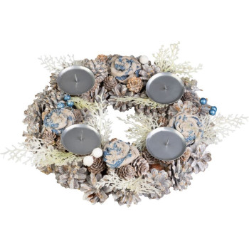 MagicHome Christmas wreath, Advent, blue and white, 30 cm
