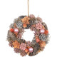 MagicHome Рождественский венок, подвесной, розово-оранжевый, 30 см