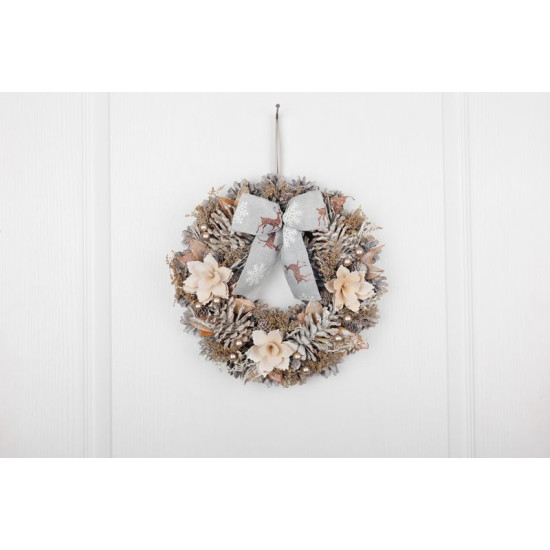 MagicHome Ziemassvētku vainags, kulons, dabīgs, ar loka mezglu, 30 cm MagicHome Ziemassvētku vainags, kulons, dabīgs, ar loka mezglu, 30 cm