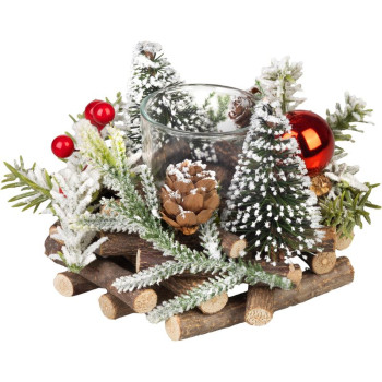 Candle holder MagicHome Christmas, natural, 13x11 cm