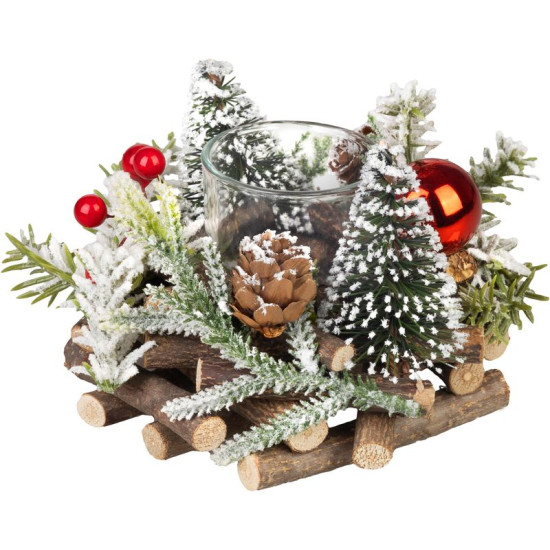 Candle holder MagicHome Christmas, natural, 13x11 cm Candle holder MagicHome Christmas, natural, 13x11 cm