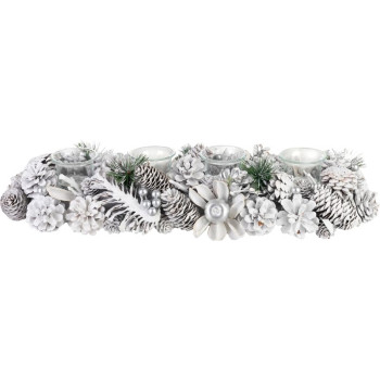 Ikebana MagicHome Рождество, Адвент, Белый, 50x16x9 см
