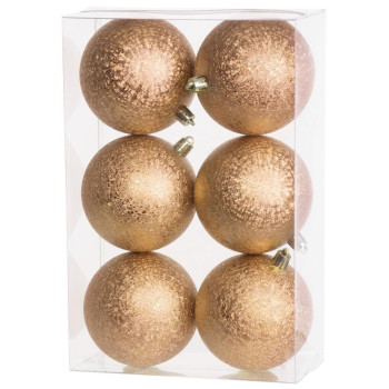 MagicHome Christmas Balls, 6 pcs, champagne, for Christmas tree, 8 cm MagicHome Christmas Balls, 6 pcs, champagne, for Christmas tree, 8 cm