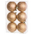 MagicHome Christmas Balls, 6 pcs, champagne, for Christmas tree, 8 cm