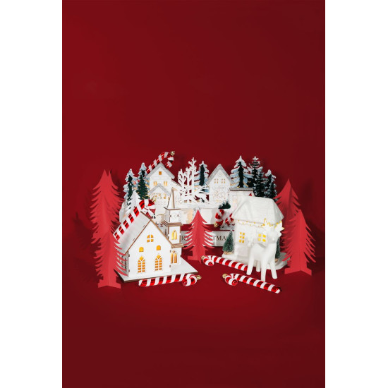 MagicHome Christmas decoration, Christmas lollipop, white-red, 12.5 cm, pack of 6 MagicHome Christmas decoration, Christmas lollipop, white-red, 12.5 cm, pack of 6