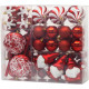 MagicHome Christmas balls, set, 47 pcs, red, mix, for the Christmas tree