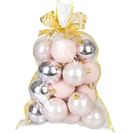 MagicHome Ziemassvētku bumbiņu komplekts 20 gab Pink Mix Ziemassvētku eglīte 6 cm MagicHome Ziemassvētku bumbiņu komplekts 20 gab Pink Mix Ziemassvētku eglīte 6 cm