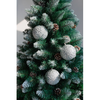 MagicHome Christmas Balls, set, 3 pcs, silver, for Christmas tree, 10 cm MagicHome Christmas Balls, set, 3 pcs, silver, for Christmas tree, 10 cm