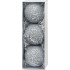 MagicHome Christmas Balls, set, 3 pcs, silver, for Christmas tree, 10 cm
