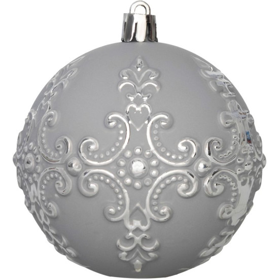 MagicHome Christmas Balls, set, 3 pcs, silver, for Christmas tree, 8 cm