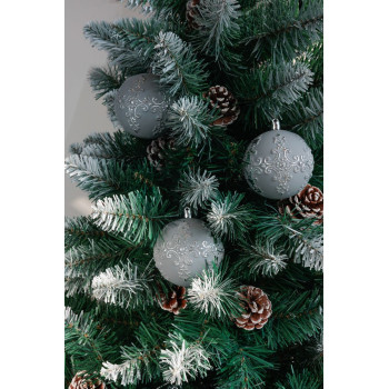 MagicHome Christmas Balls, set, 3 pcs, silver, for Christmas tree, 8 cm MagicHome Christmas Balls, set, 3 pcs, silver, for Christmas tree, 8 cm