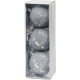 MagicHome Christmas Balls, set, 3 pcs, silver, for Christmas tree, 8 cm