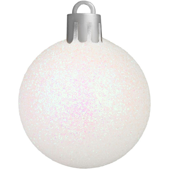 MagicHome Christmas balls, set, 21 pcs, white-silver, mix, for the Christmas tree MagicHome Christmas balls, set, 21 pcs, white-silver, mix, for the Christmas tree