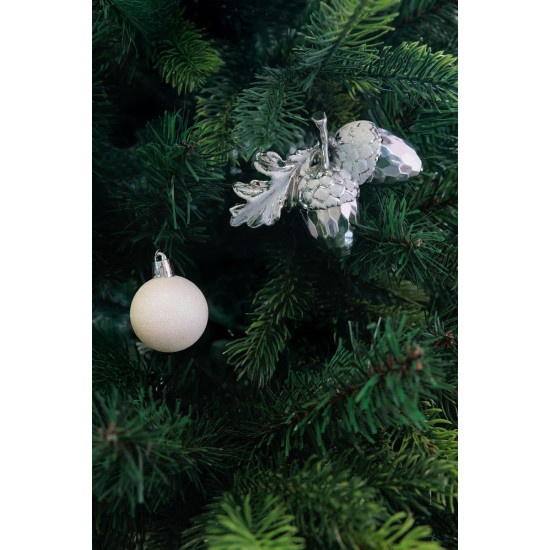 MagicHome Christmas balls, set, 21 pcs, white-silver, mix, for the Christmas tree MagicHome Christmas balls, set, 21 pcs, white-silver, mix, for the Christmas tree