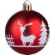 MagicHome Christmas balls, 12 pcs, 6 cm, red with white ornament, for the Christmas tree MagicHome Christmas balls, 12 pcs, 6 cm, red with white ornament, for the Christmas tree