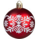 MagicHome Christmas balls, 12 pcs, 6 cm, red with white ornament, for the Christmas tree MagicHome Christmas balls, 12 pcs, 6 cm, red with white ornament, for the Christmas tree