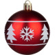 MagicHome Christmas balls, 12 pcs, 6 cm, red with white ornament, for the Christmas tree MagicHome Christmas balls, 12 pcs, 6 cm, red with white ornament, for the Christmas tree