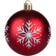 MagicHome Christmas balls, 12 pcs, 6 cm, red with white ornament, for the Christmas tree MagicHome Christmas balls, 12 pcs, 6 cm, red with white ornament, for the Christmas tree