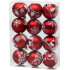 MagicHome Christmas balls, 12 pcs, 6 cm, red with white ornament, for the Christmas tree