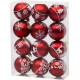 MagicHome Christmas balls, 12 pcs, 6 cm, red with white ornament, for the Christmas tree MagicHome Christmas balls, 12 pcs, 6 cm, red with white ornament, for the Christmas tree