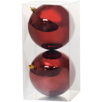 MagicHome Christmas Balls, 2 pcs, burgundy, for Christmas tree, 12 cm