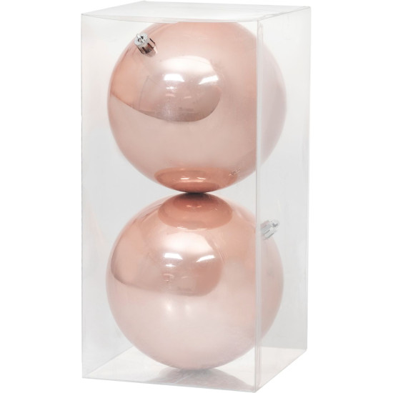 MagicHome Christmas Ball, 2 pcs, pink, for Christmas tree, 12 cm