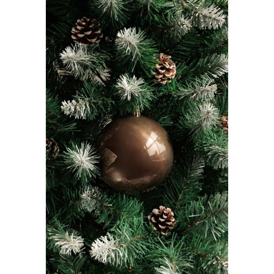 MagicHome Christmas Balls, 2 pcs, brown, for Christmas tree, 12 cm