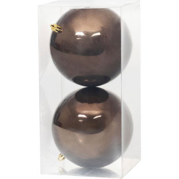 MagicHome Christmas Balls, 2 pcs, brown, for Christmas tree, 12 cm