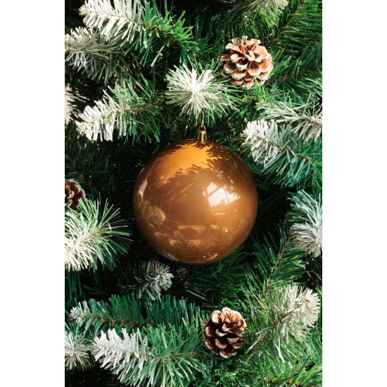 MagicHome Christmas Balls, 2 pcs, bronze, for Christmas tree, 12 cm
